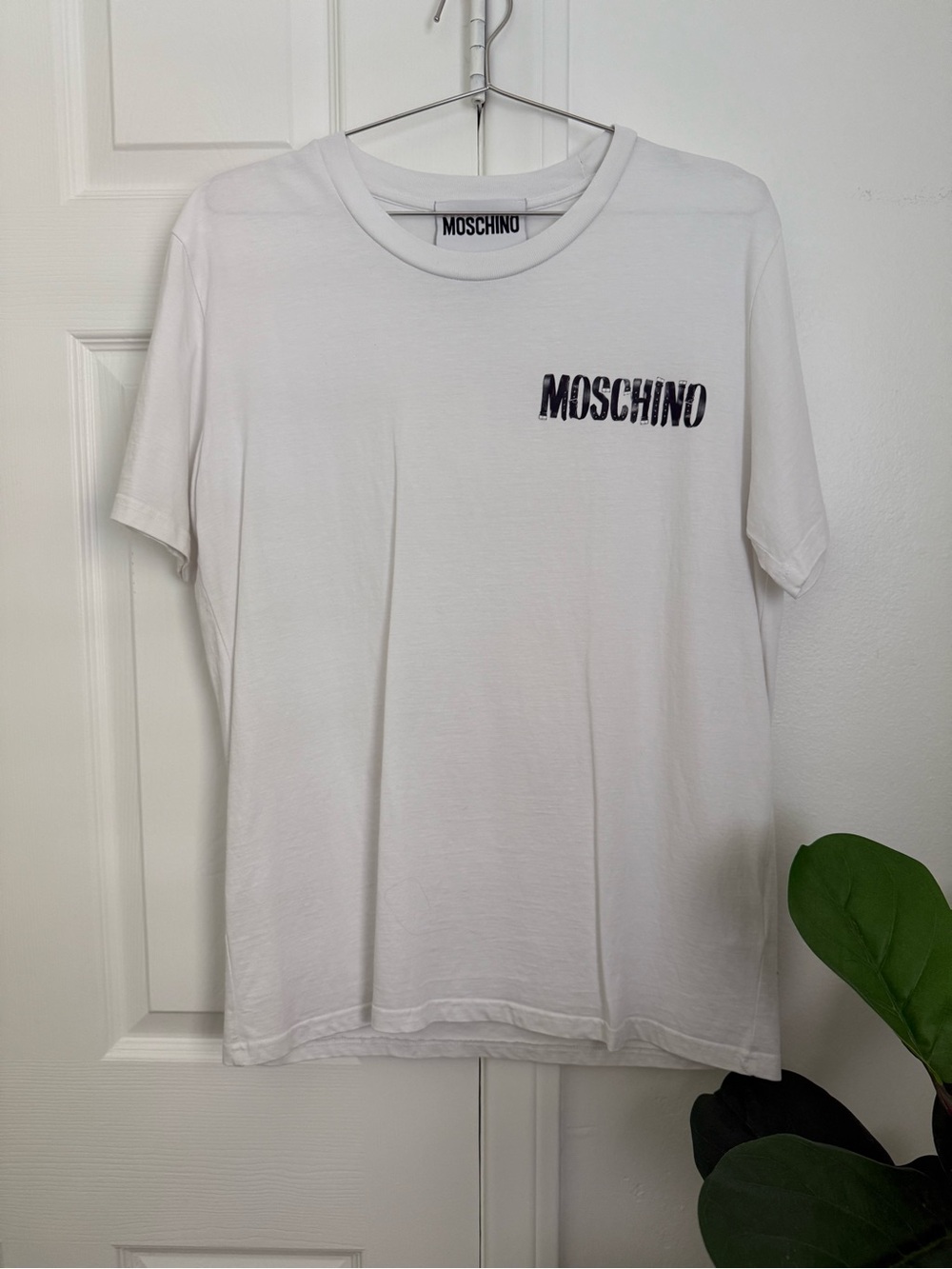 Moschino White Short Sleeve Logo Tee